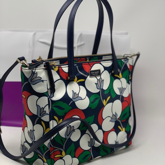 Kate spade dawn breezy nylon floral satchel bag - Picture 2 of 7